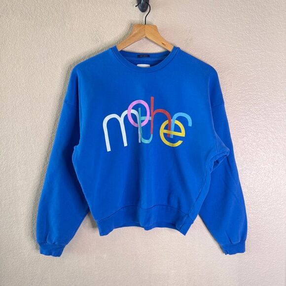 MOTHER Tops - Mother The Drop Square 80’s Sweatshirt Womens XS Blue Graphic Crewneck Pullover